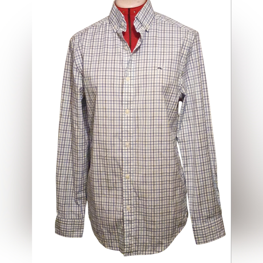 Vineyard Vines Men's Blue Plaid Button Down Shirt